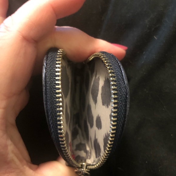 Coach Navy Heart Keychain - Picture 3 of 3